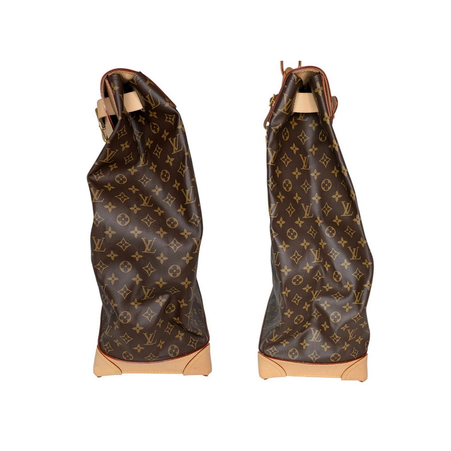 Brown Louis Vuitton Monogram Canvas Steamer Bag 45 For Sale