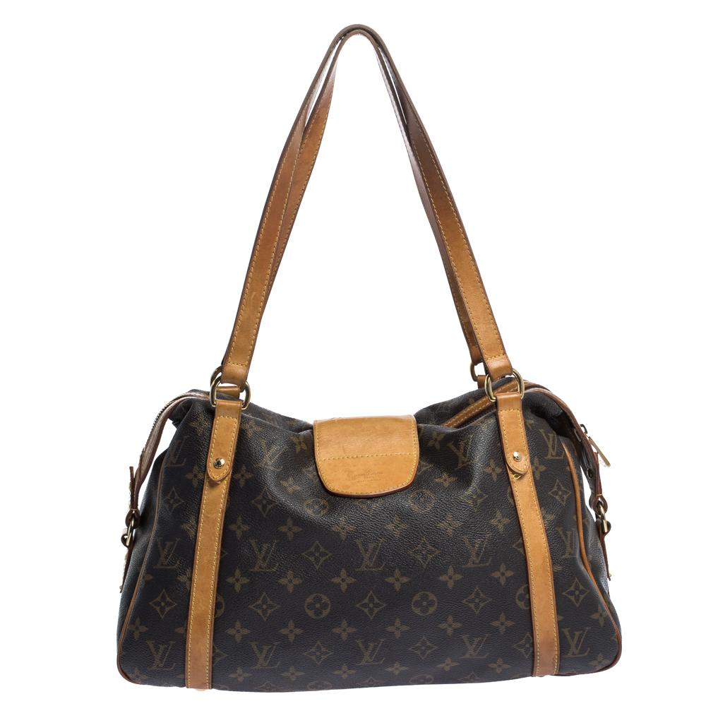 Owning this Louis Vuitton handbag is a mark of style and sophistication. Be it any occasion, this Stresa PM bag will work with all your ensembles. Crafted in France from the brand's signature Monogram canvas in brown, this bag is the perfect