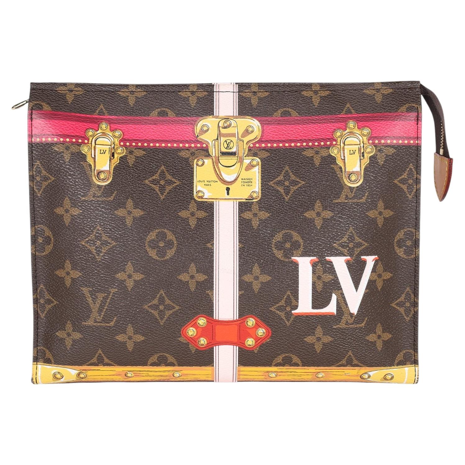 LOUIS VUITTON Monogram Canvas Summer Trunks Trompe L'oeil Poche Toilette 26 Cosm For Sale