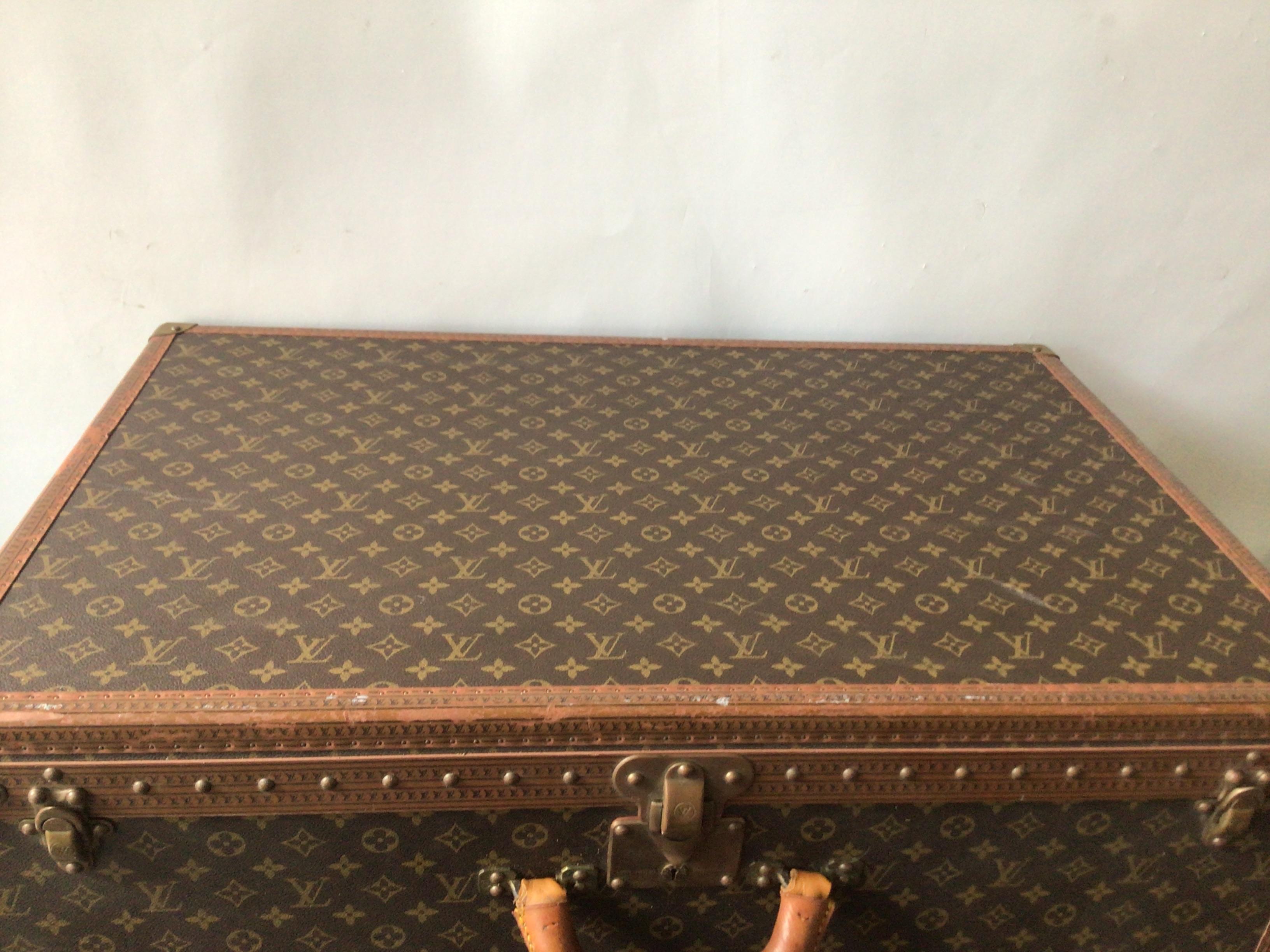 Late 20th Century Louis Vuitton Monogram Canvas Trunk Suitcase For Sale