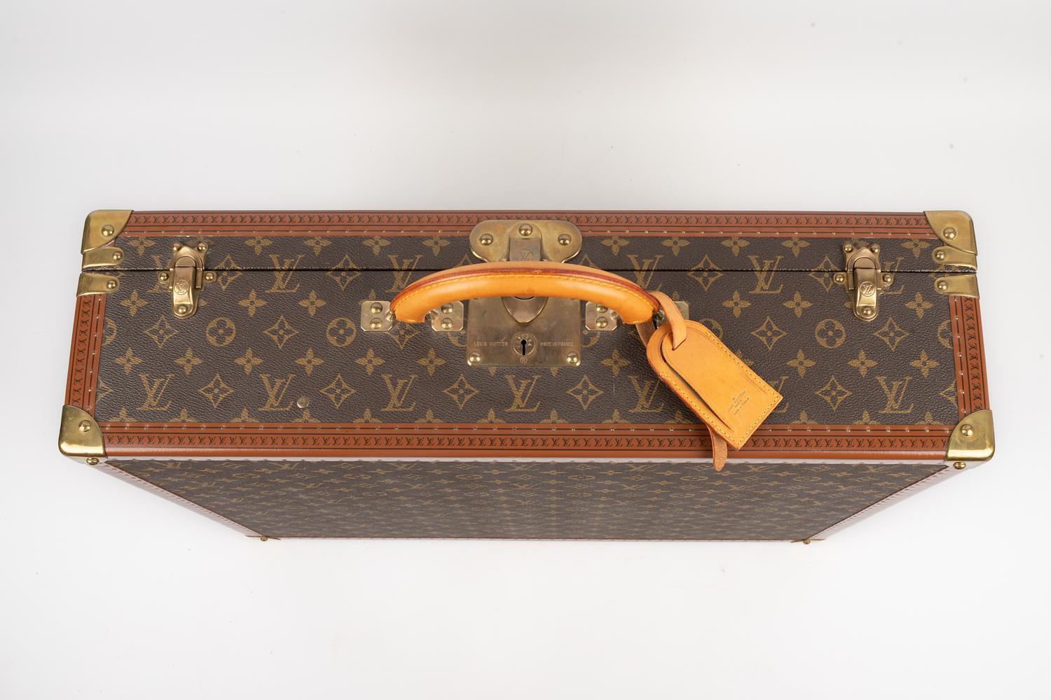 Brown Louis Vuitton Monogram Canvas 'Twin' Suitcase For Sale