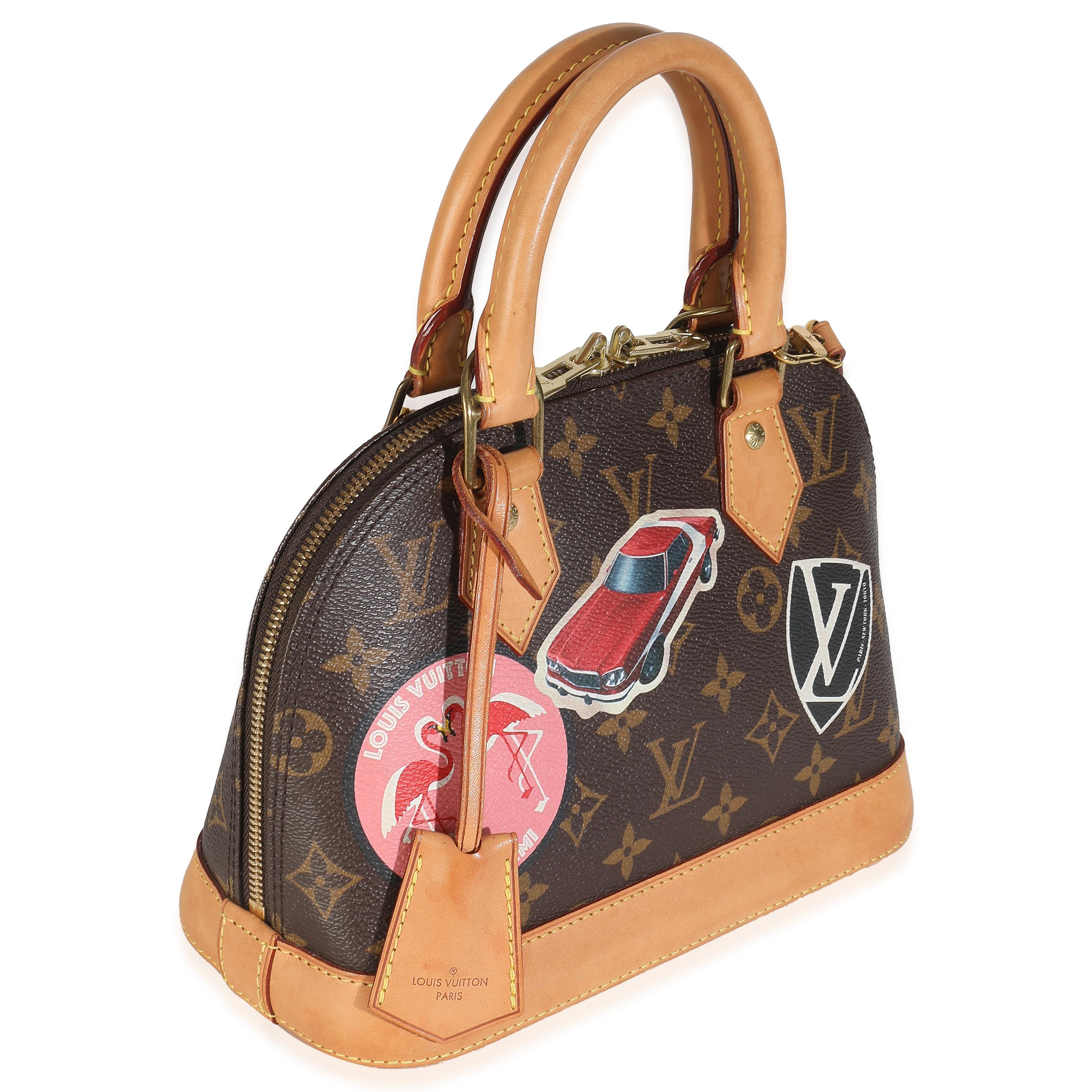 Marron Louis Vuitton Monogram Canvas World Tour Alma BB en vente