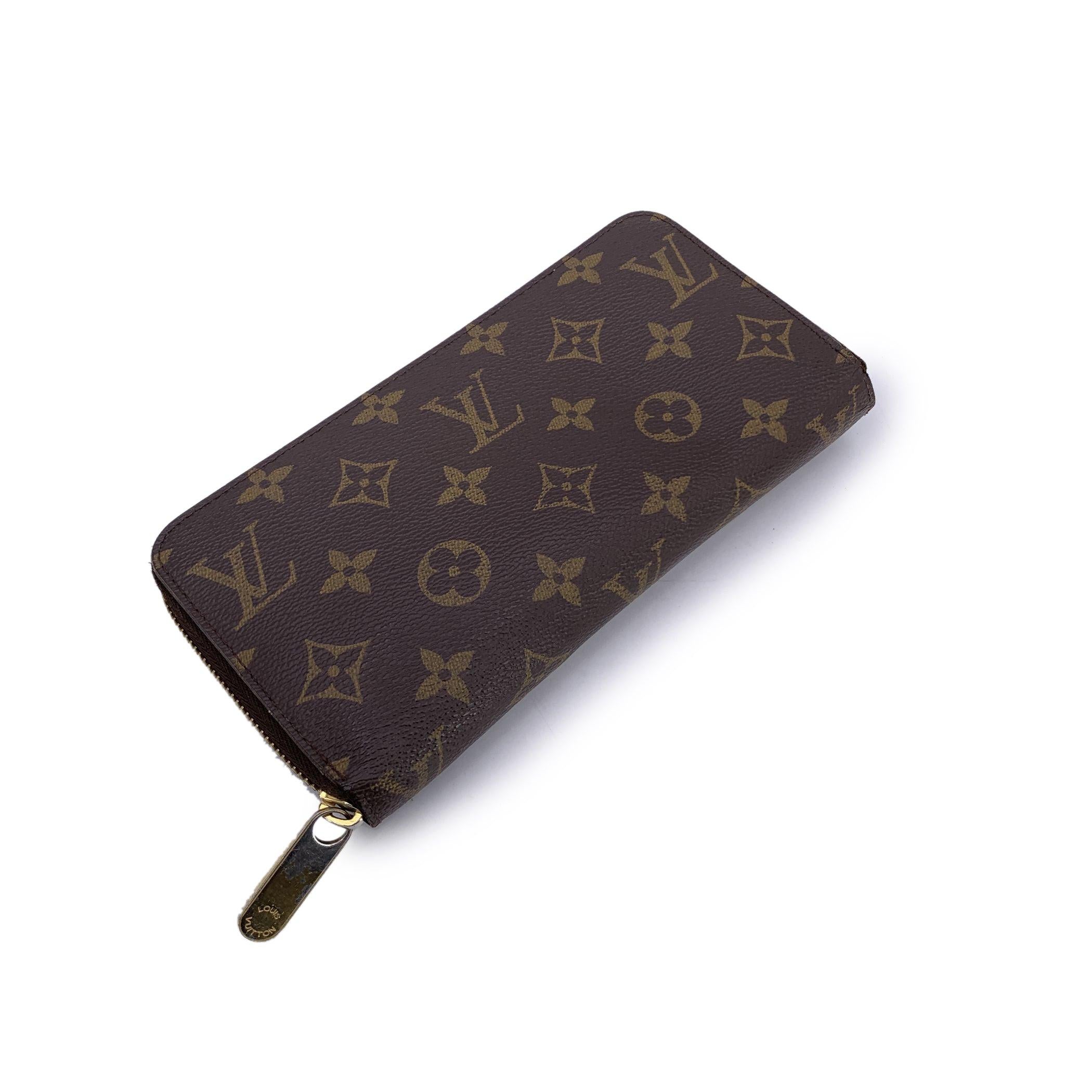 Nero Louis Vuitton Monogram Canvas Zippy Portafoglio Lungo Fucsia M41895 in vendita