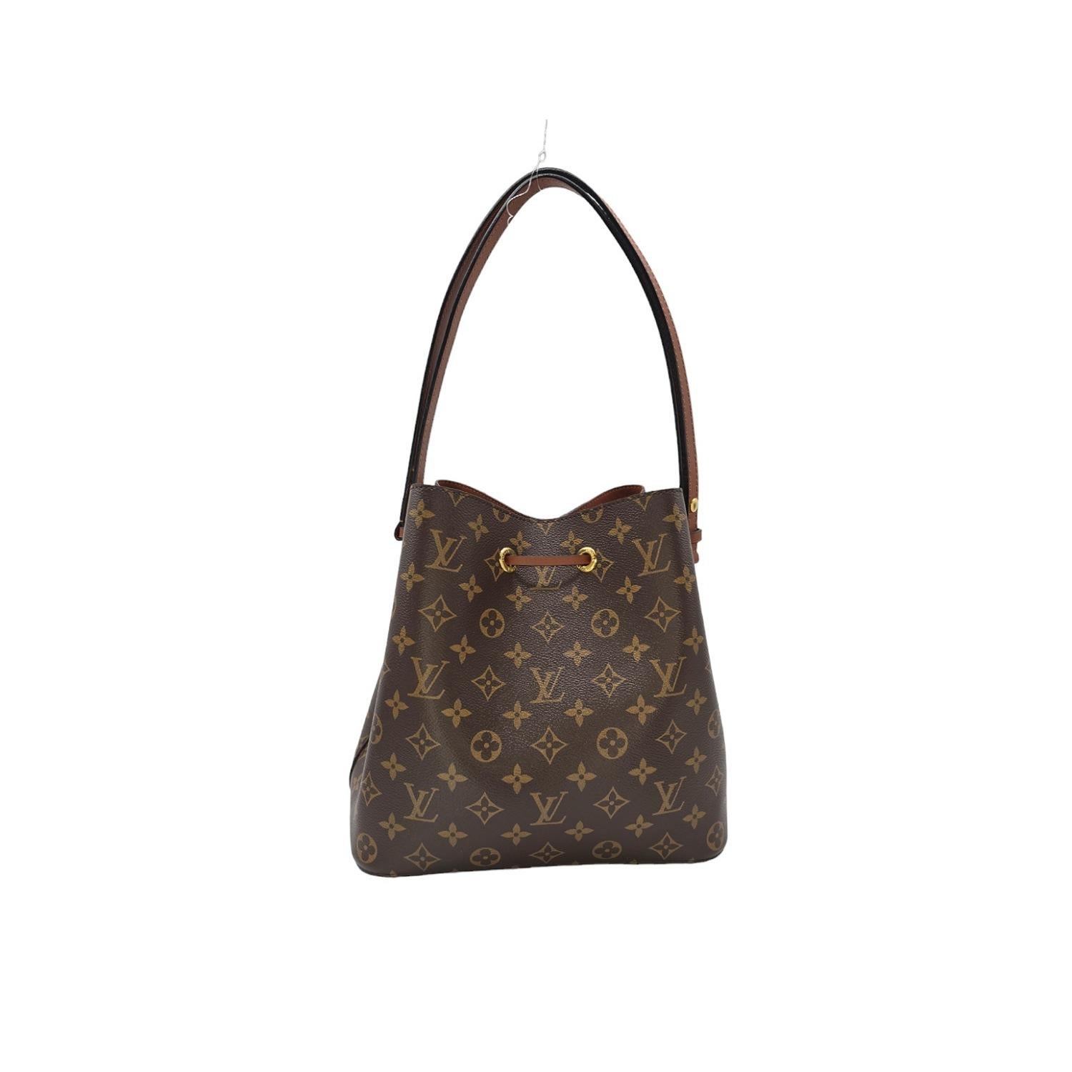 Women's Louis Vuitton Monogram Caramel NéoNoé MM Bucket Bag