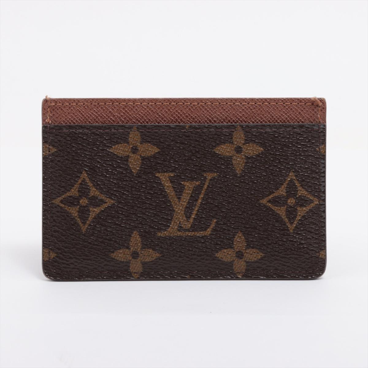 Black Louis Vuitton Monogram Card Case Brown