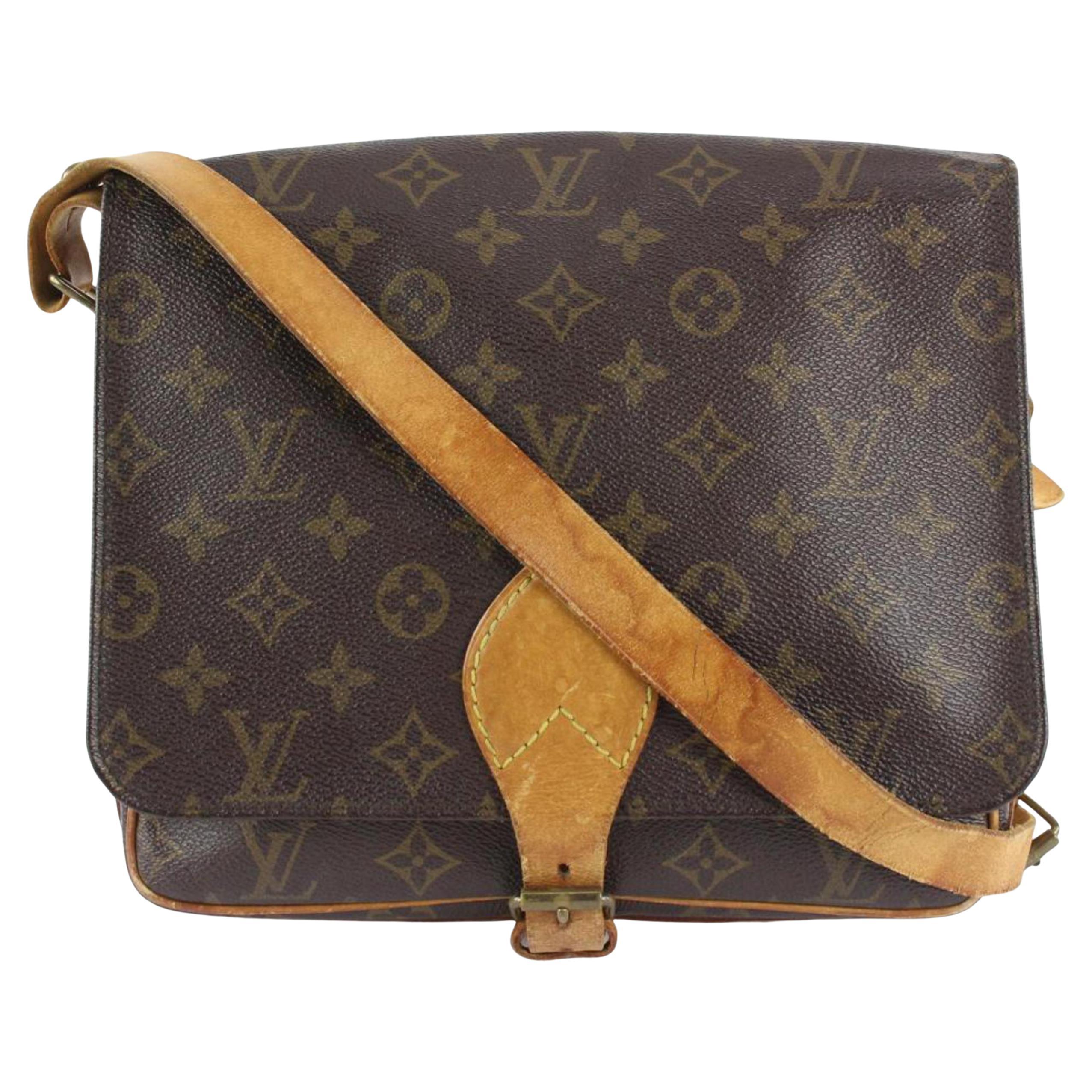 Louis Vuitton Black checkered canvas vertical shoulder bag and natural