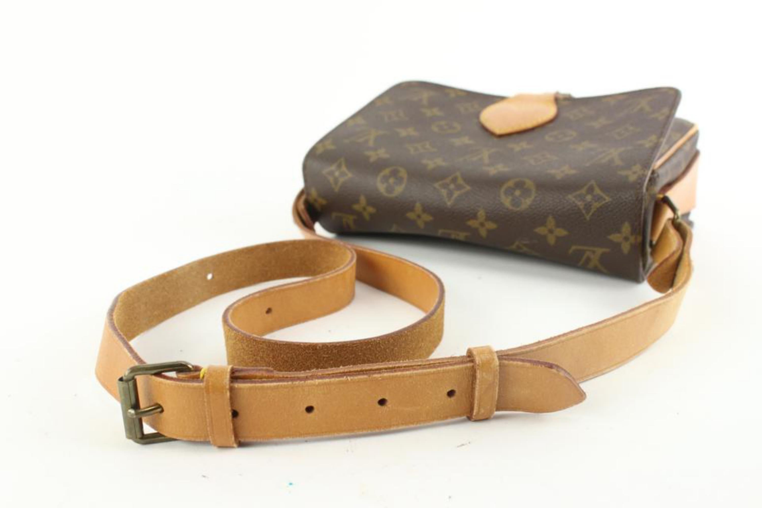 Brown Louis Vuitton Monogram Cartouchiere MM Crossbody Bag 1222lv28
