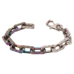 Louis Vuitton Monogram Chain Bracelet Multicolor x Silver
