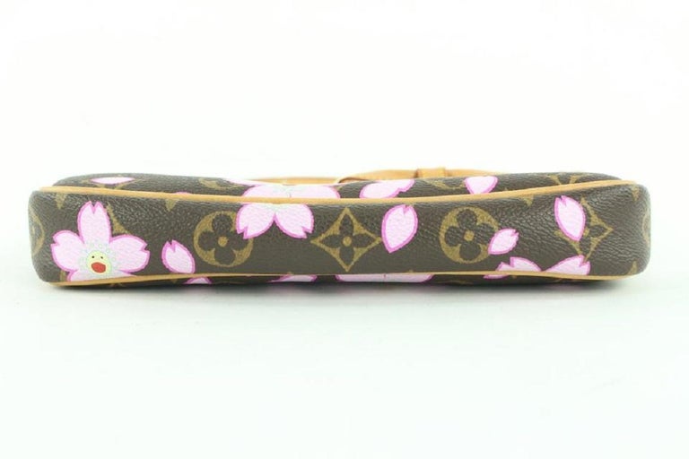 Louis Vuitton Monogram Cherry Blossom Pochette Accessoires Wristlet Pouch Bag For Sale 5