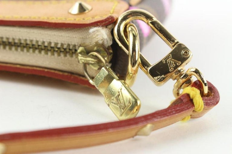 Louis Vuitton Monogram Cherry Blossom Pochette Accessoires Wristlet Pouch Bag For Sale 4
