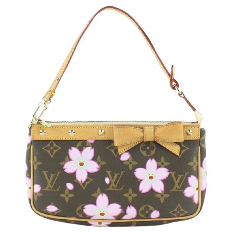 Louis Vuitton Monogram Cherry Blossom Pochette Accessoires Wristlet Pouch Bag For Sale