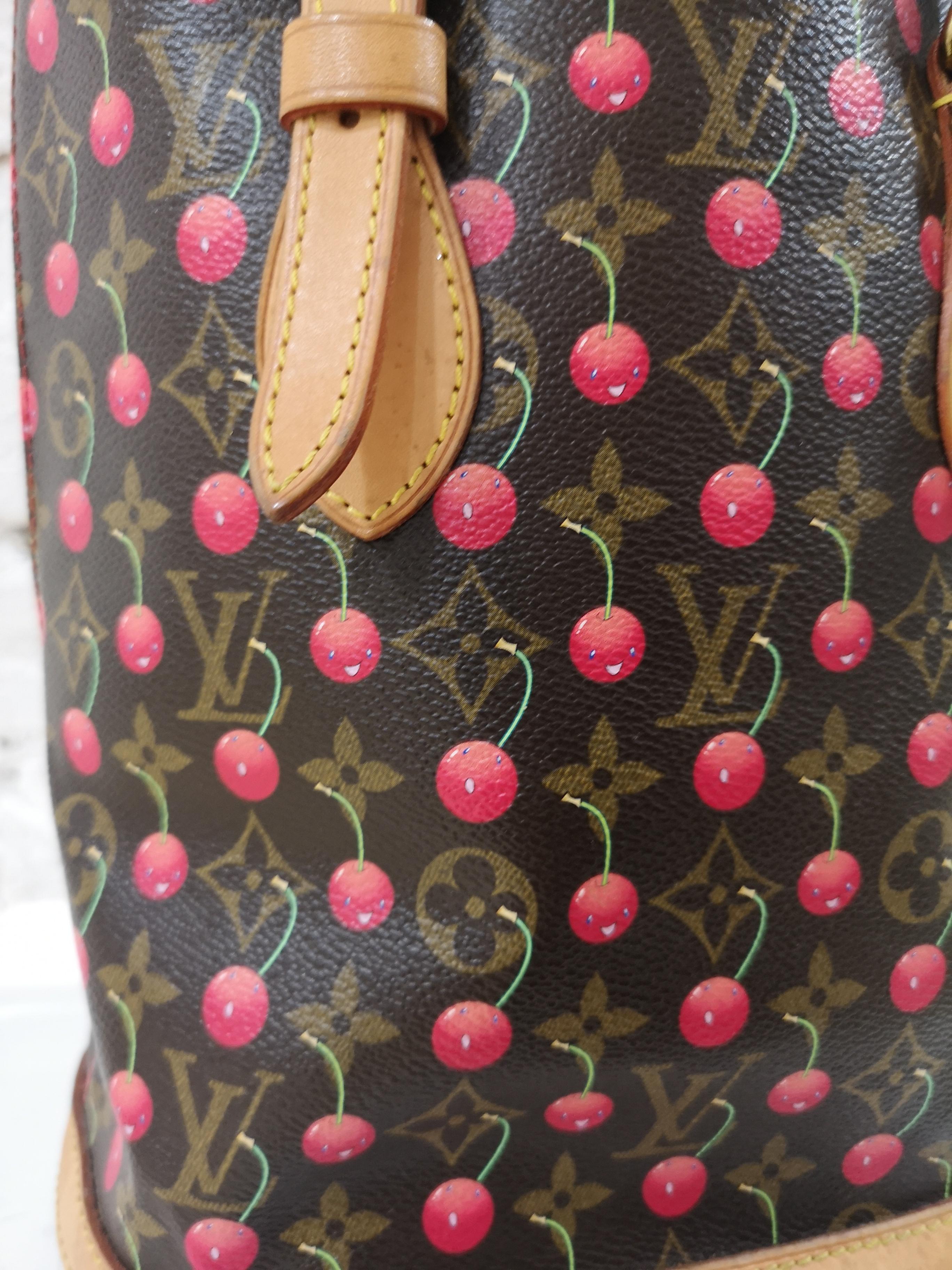 Brown Louis Vuitton Monogram Cherry Bucket Bag