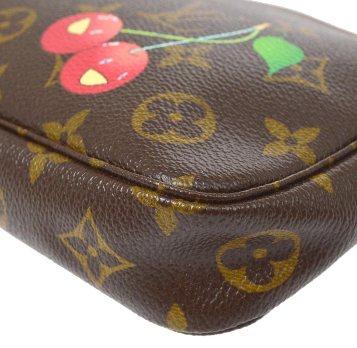 Marrone Louis Vuitton Monogram Cherry Small Evening Top Handle Shoulder Pochette Bag in vendita