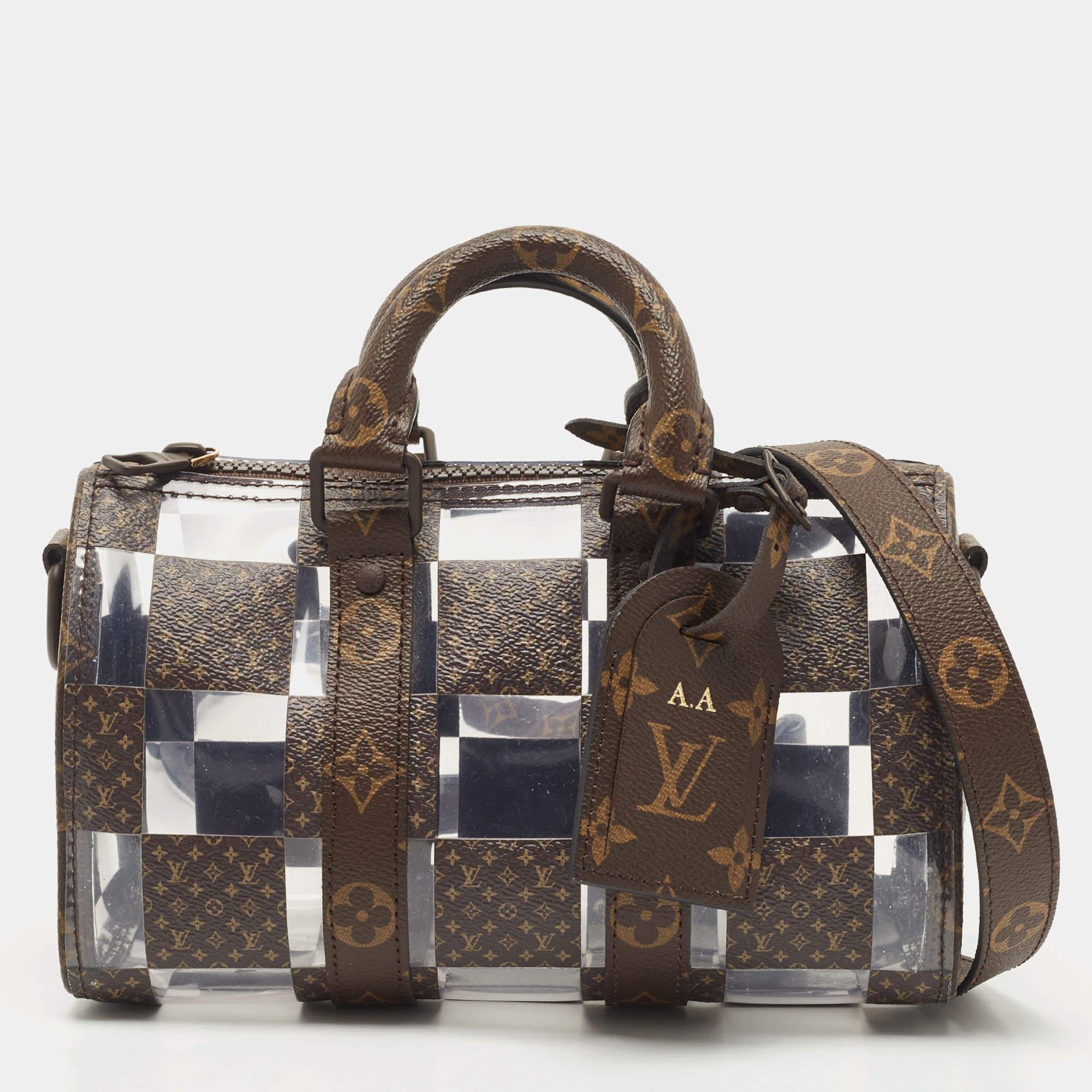 Louis Vuitton Monogram Chess Canvas and PVC Keepall Bandoulière 25 Bag 9