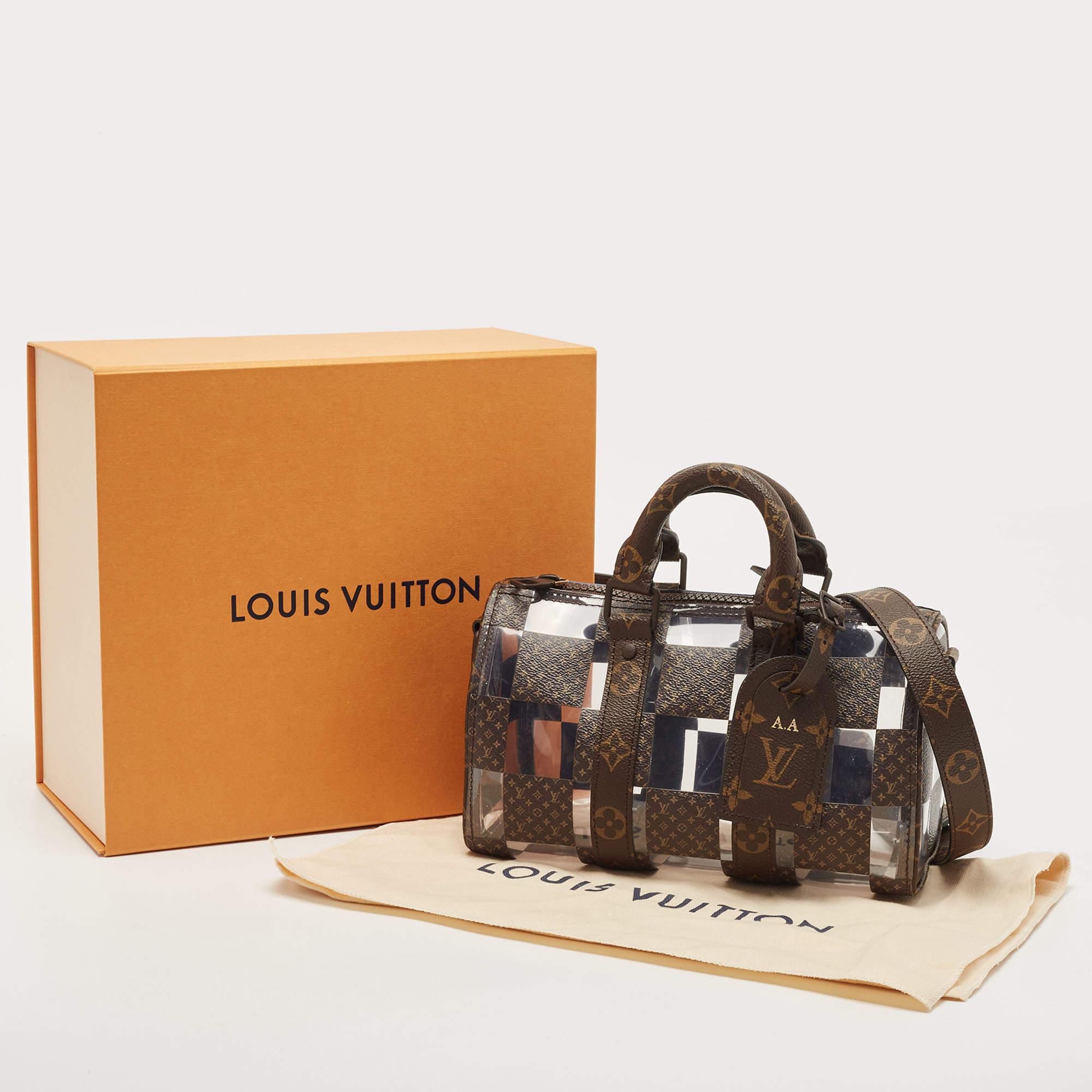 Louis Vuitton Monogram Chess Canvas and PVC Keepall Bandoulière 25 Bag 10
