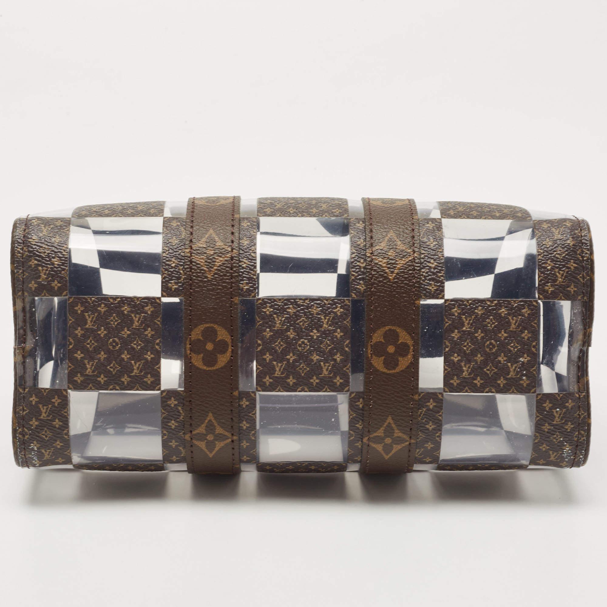 Louis Vuitton Monogram Chess Canvas and PVC Keepall Bandoulière 25 Bag 3