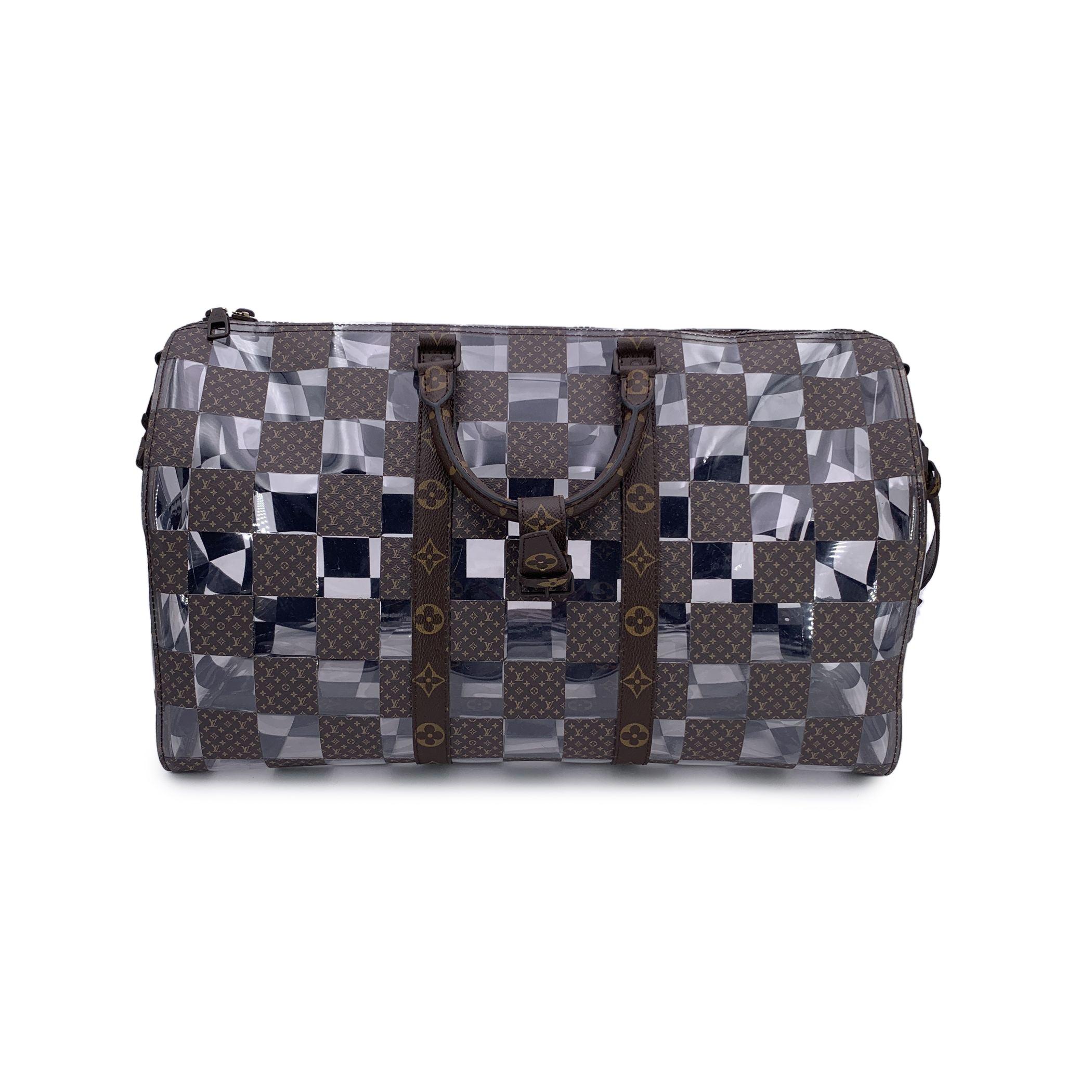 Black Louis Vuitton Monogram Chess Keepall Bandouliere 50 Duffle Bag For Sale