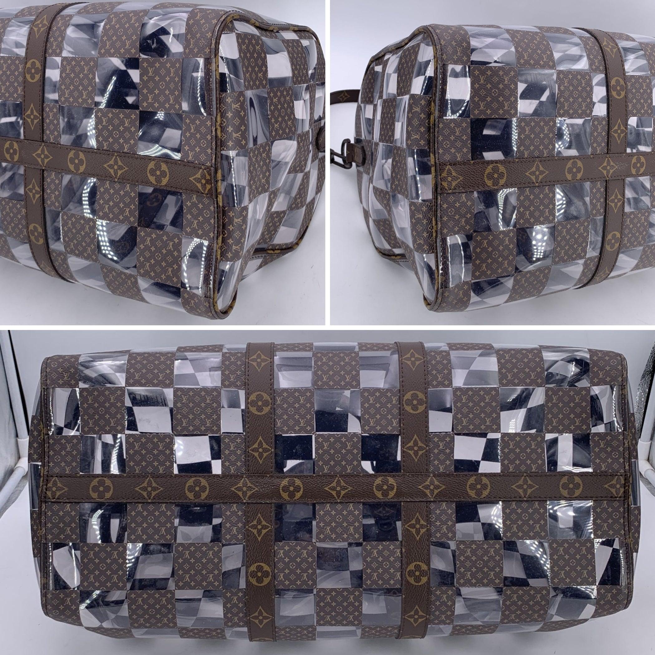 Women's Louis Vuitton Monogram Chess Keepall Bandouliere 50 Duffle Bag For Sale