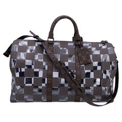 Louis Vuitton Monogram Chess Keepall Bandouliere 50 Duffle Bag