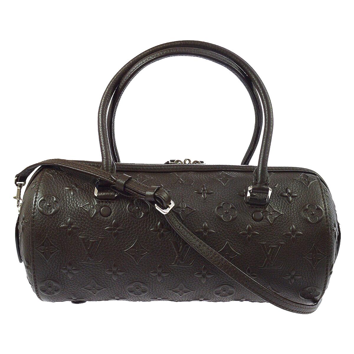 Louis Vuitton Monogram Choc Brown Leather Top Handle Satchel Shoulder Bag