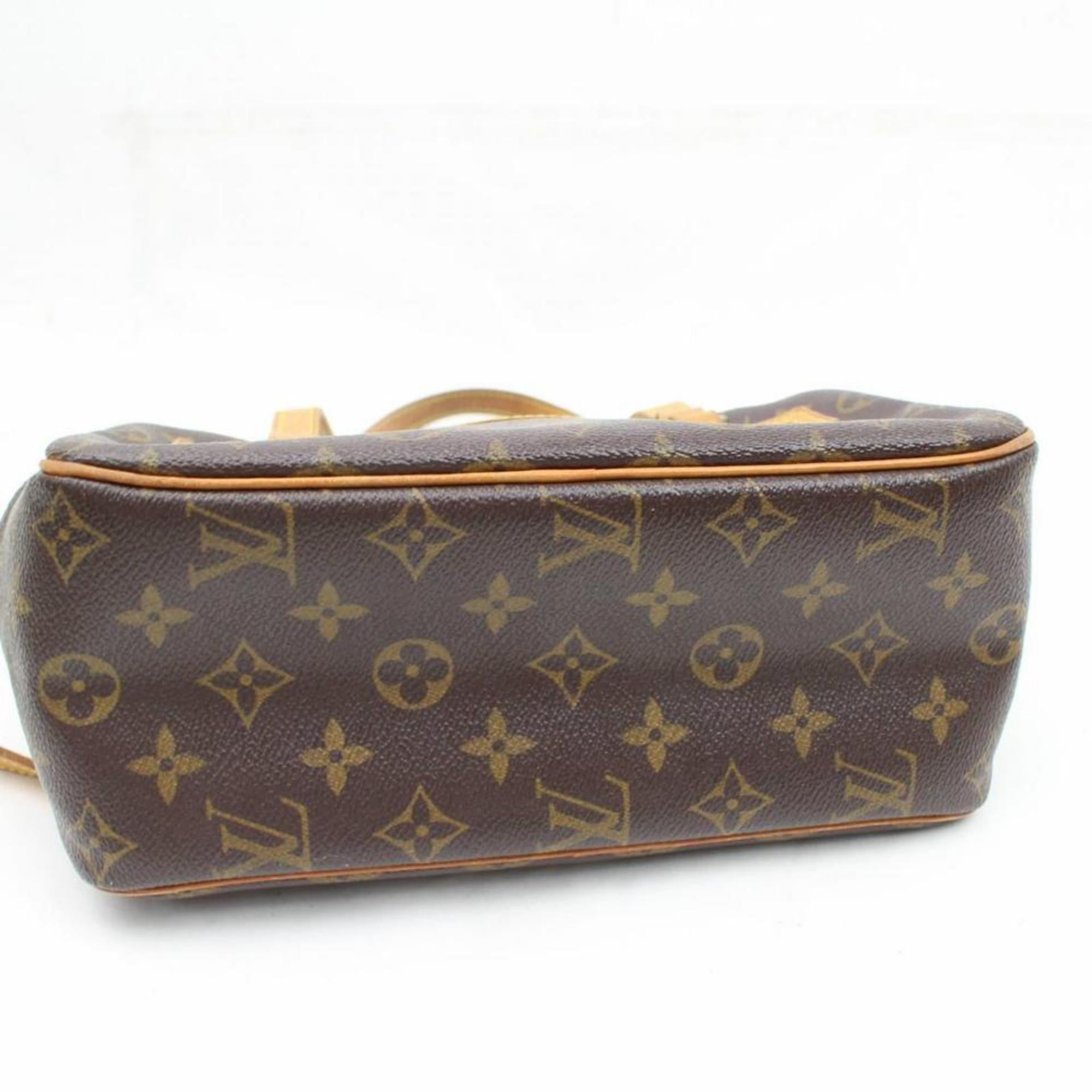 Louis Vuitton Monogram Cite 866489 Brown Coated Canvas Shoulder Bag For Sale 4