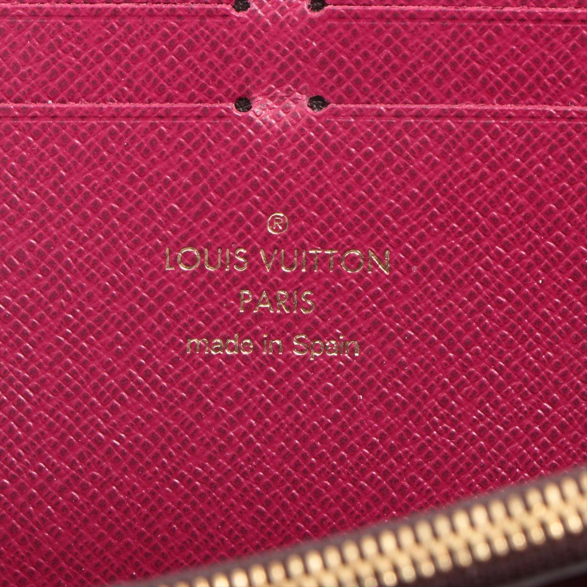 Louis Vuitton Monogram Clemence Long Wallet Fuchsia For Sale 6