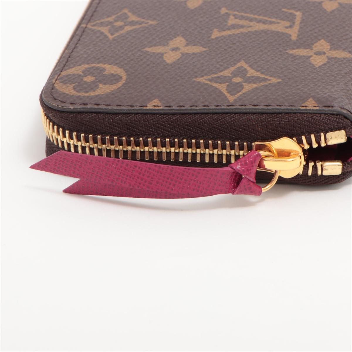 Louis Vuitton Monogram Clemence Long Wallet Fuchsia For Sale 8