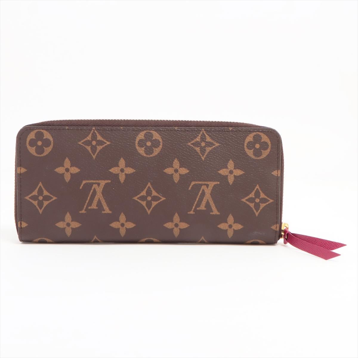 Louis Vuitton Monogram Clemence Long Wallet Fuchsia In Good Condition For Sale In Indianapolis, IN