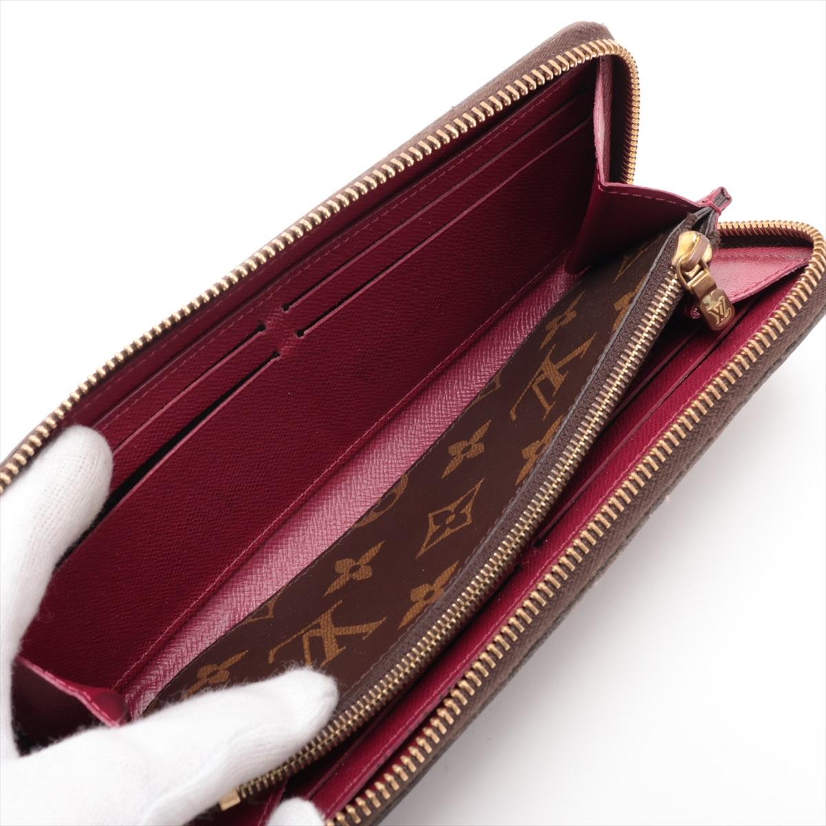Donna Louis Vuitton Monogram Clemence Portafoglio Lungo Fucsia in vendita