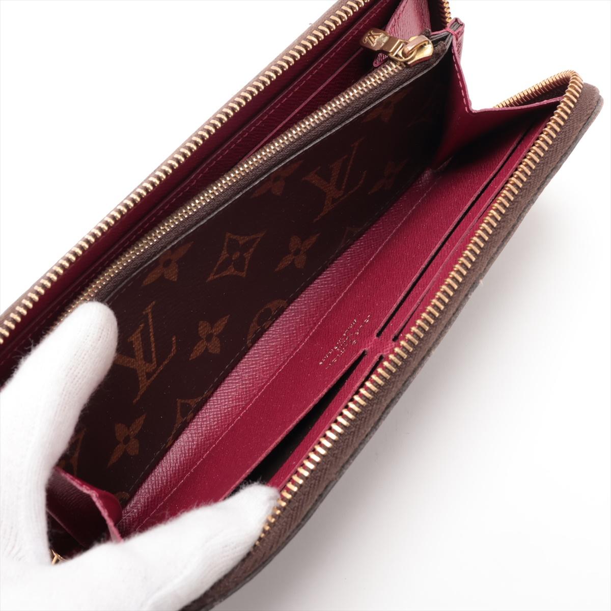 Louis Vuitton Monogram Clemence Portafoglio Lungo Fucsia in vendita 1
