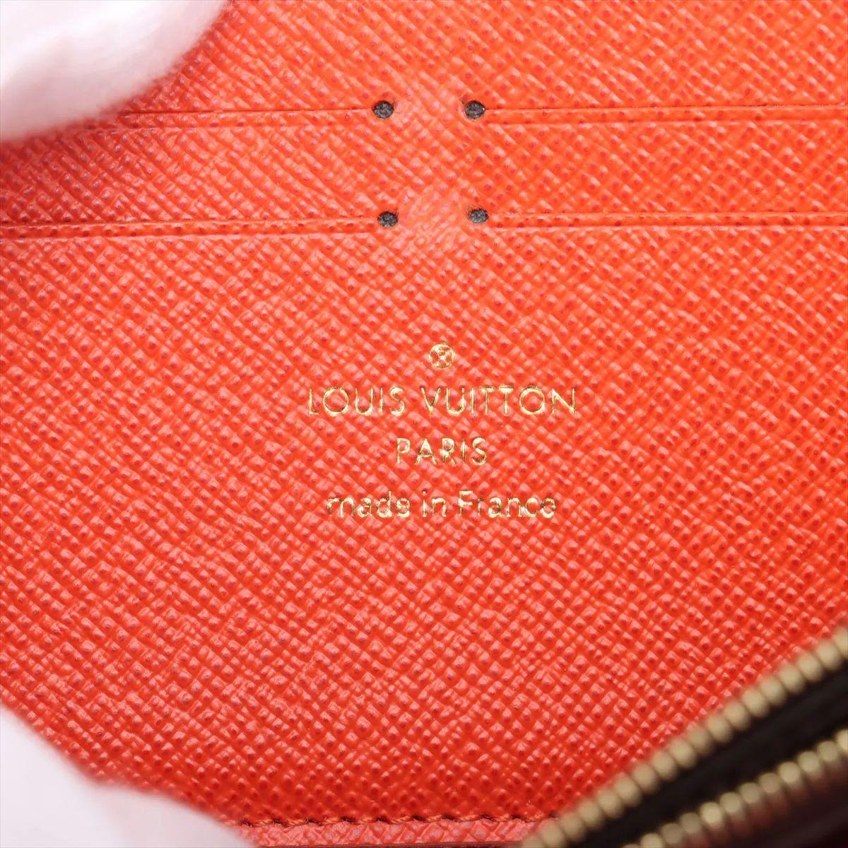 Louis Vuitton Portafoglio Monogram Clemence Marrone x Arancione in vendita 4