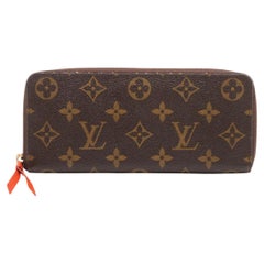 Louis Vuitton Portafoglio Monogram Clemence Marrone x Arancione