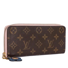 Louis Vuitton Monogram Clemence Wallet w/ Flower LV zipper pull