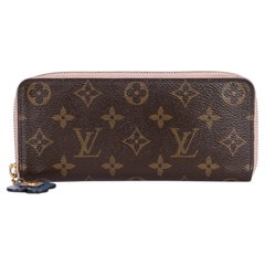 Louis Vuitton Monogram Clemence Wallet w/ Flower LV zipper pull