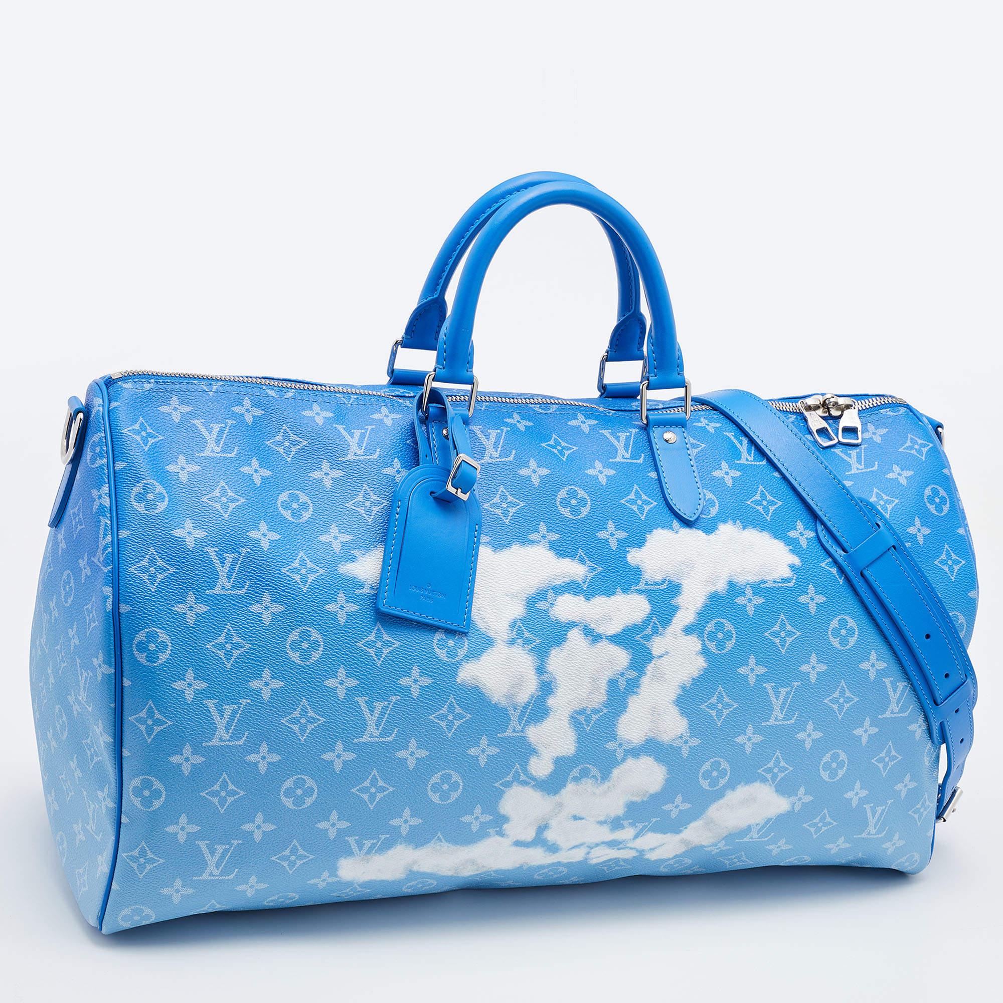Women's Louis Vuitton Monogram Clouds Canvas Keepall 50 Bag