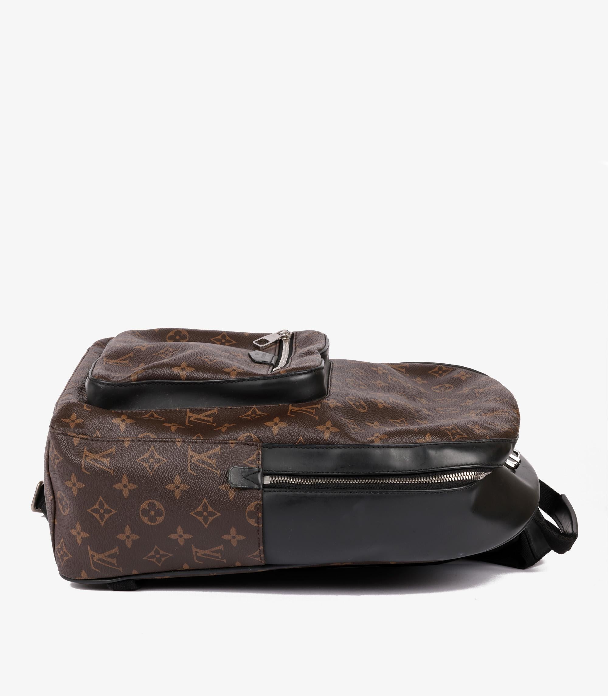 Women's Louis Vuitton Monogram Coated Canvas & Black Calfskin Leather Josh Backpack For Sale