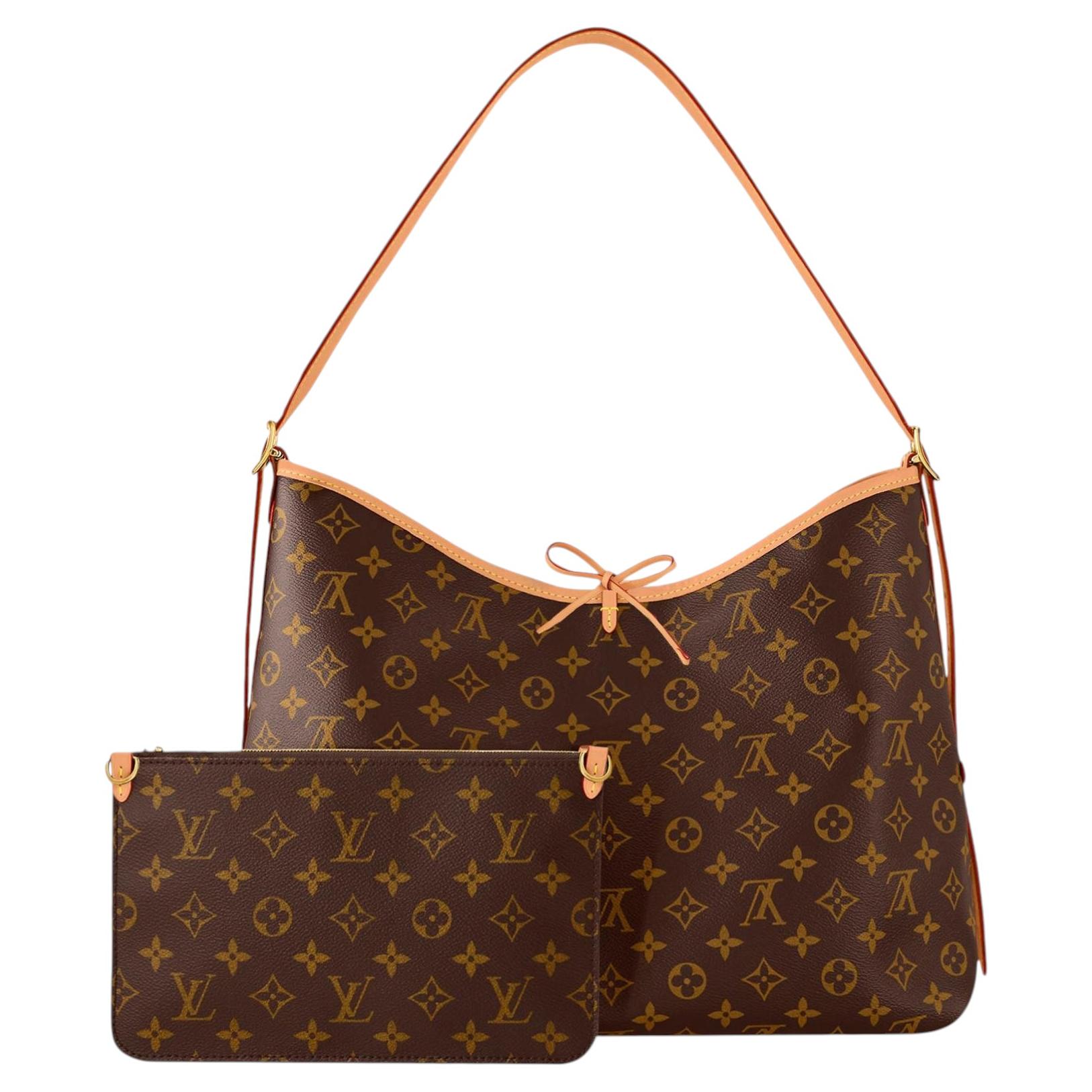 Louis Vuitton Monogram Coated Canvas CarryAll PM Tasche mit passendem Beutel im Angebot