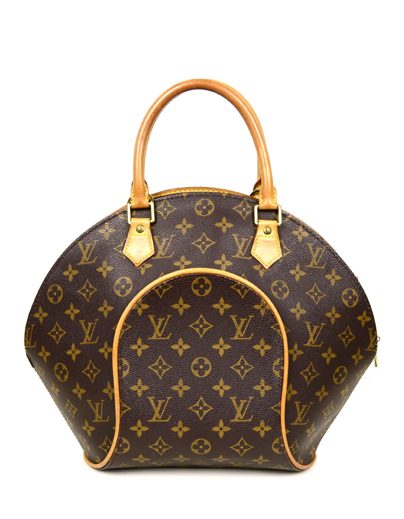 Brown Louis Vuitton Monogram Coated Canvas Ellipse MM Top Handle Bag