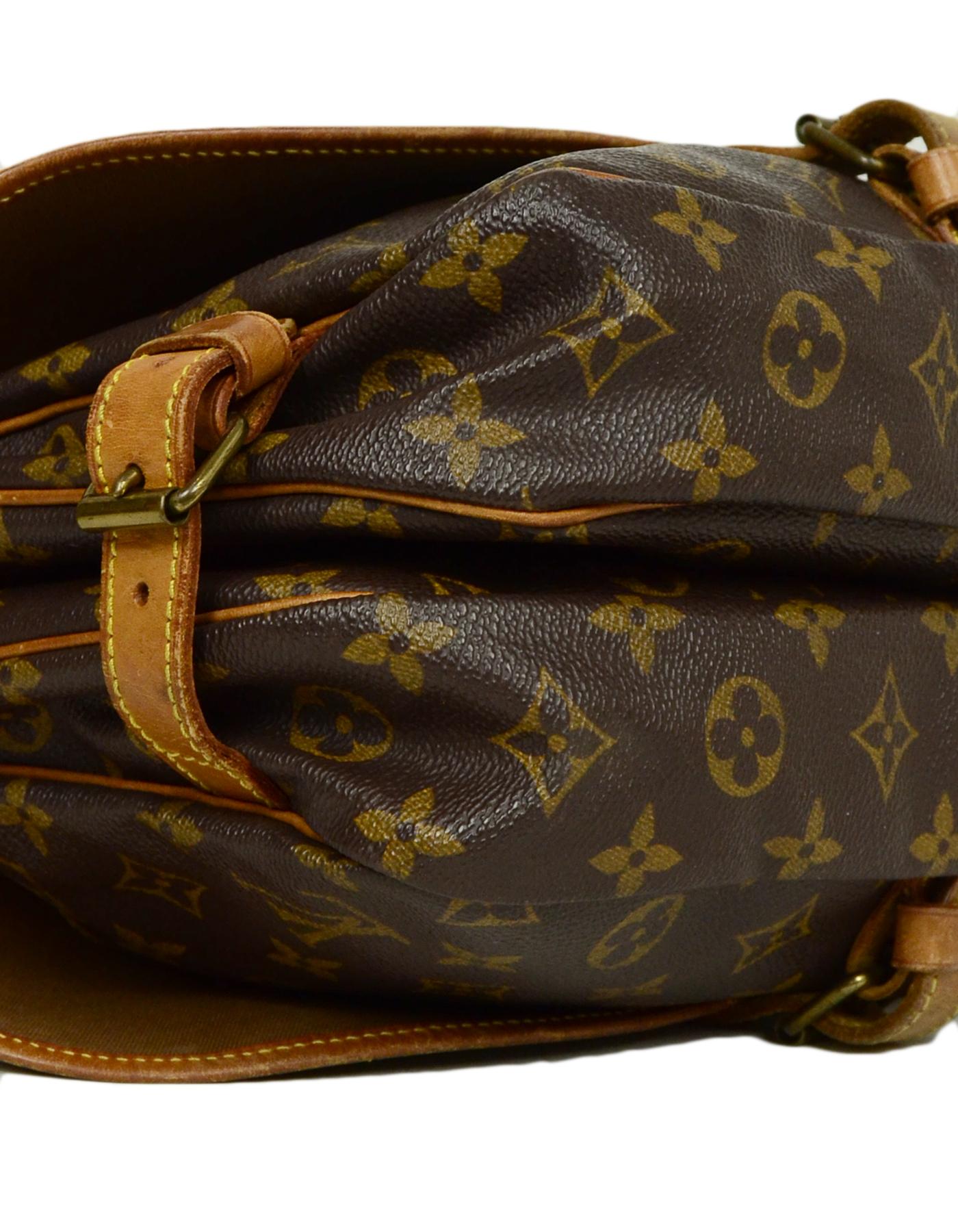 Black Louis Vuitton Monogram Coated Canvas Saumur 30 Double Saddle Messenger Bag