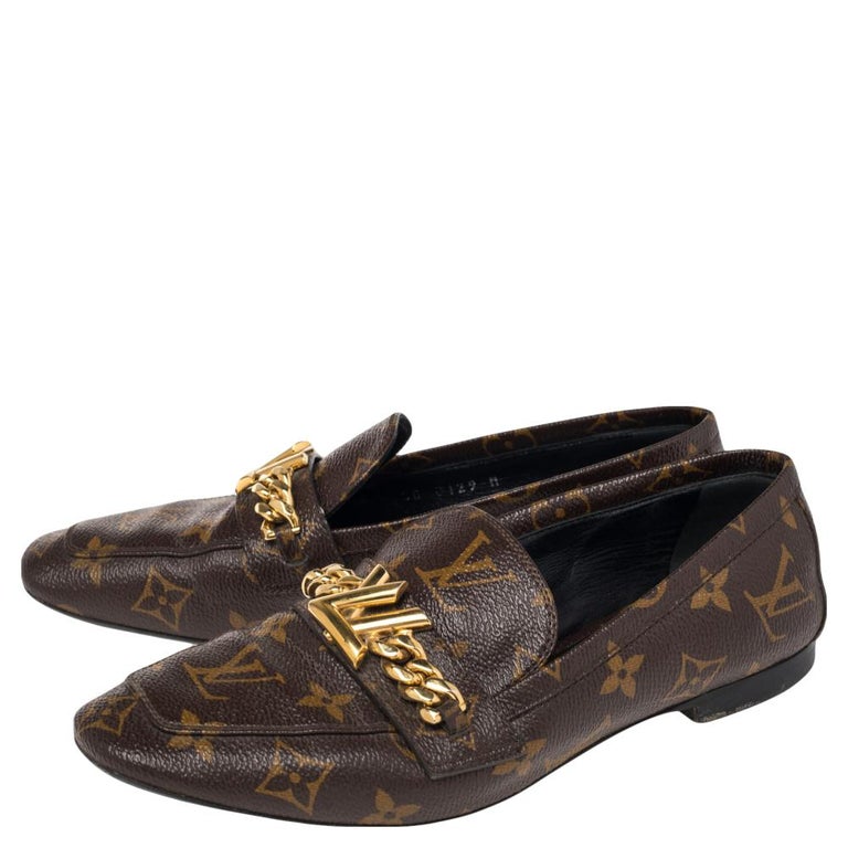Louis Vuitton, Shoes, Louis Vuitton Monogram Coated Canvas Upper Case  Loafers Size 38