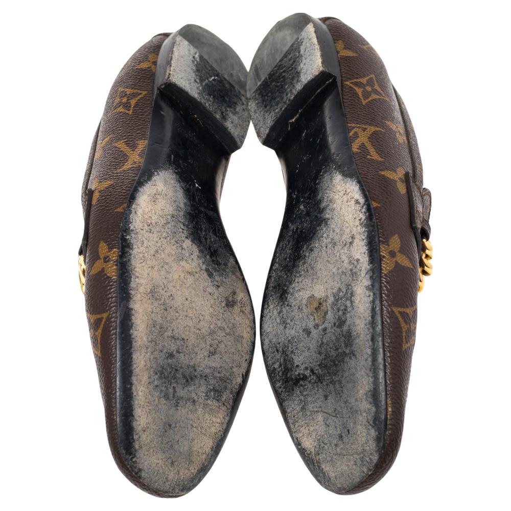 Louis Vuitton Monogram Coated Canvas Upper Case Loafers Size 36 In Good Condition In Dubai, Al Qouz 2