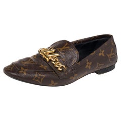 Louis Vuitton Monogram Coated Canvas Upper Case Loafers Size 36