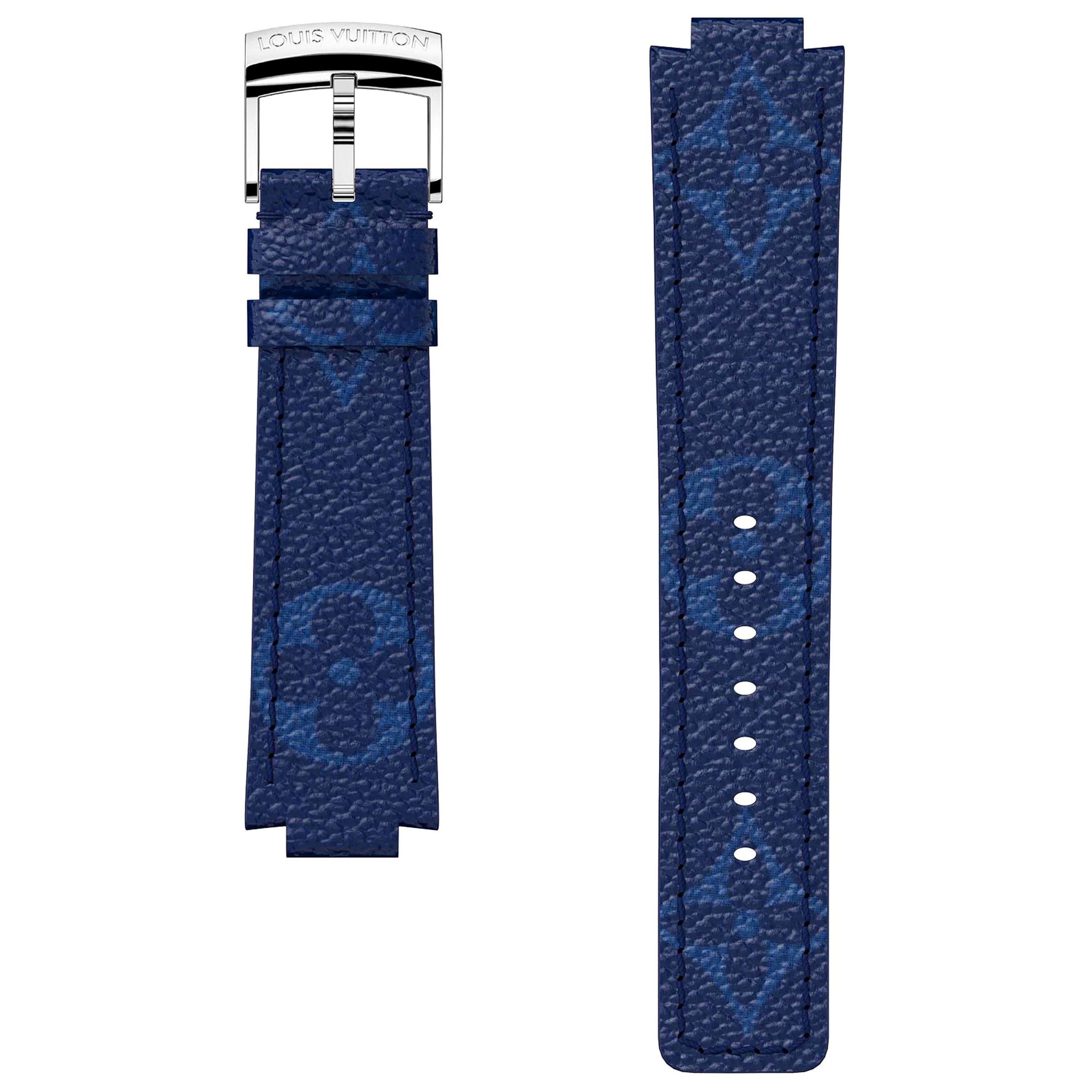 Louis Vuitton Monogram Cobalt Blue Tambour Watch Strap