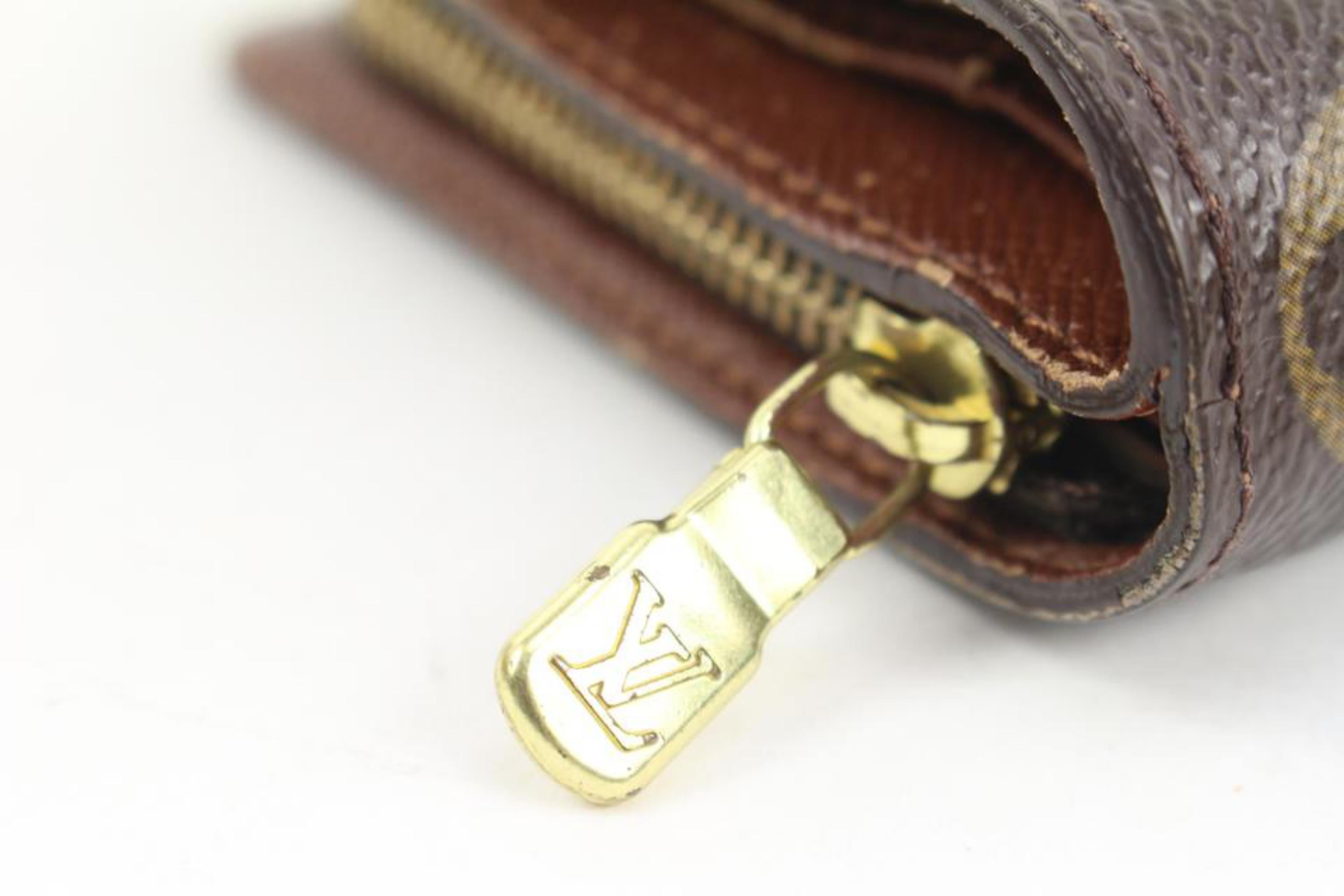 Women's Louis Vuitton Monogram Compact Wallet Zippy Snap Zip 91lv225s For Sale