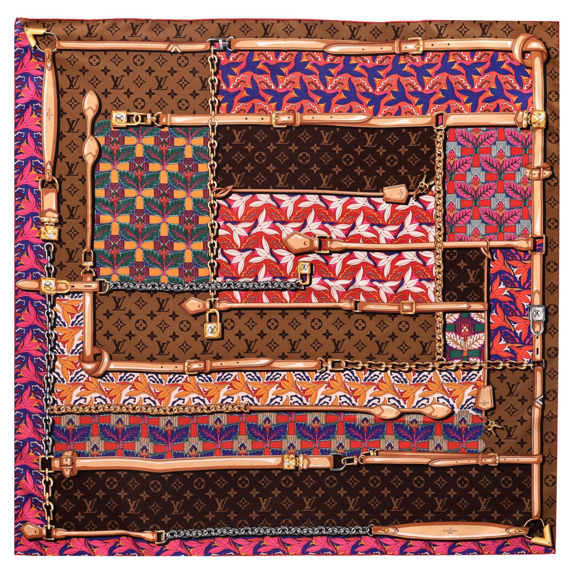 Sciarpa in seta Louis Vuitton Monogram "Confidential Garden in vendita