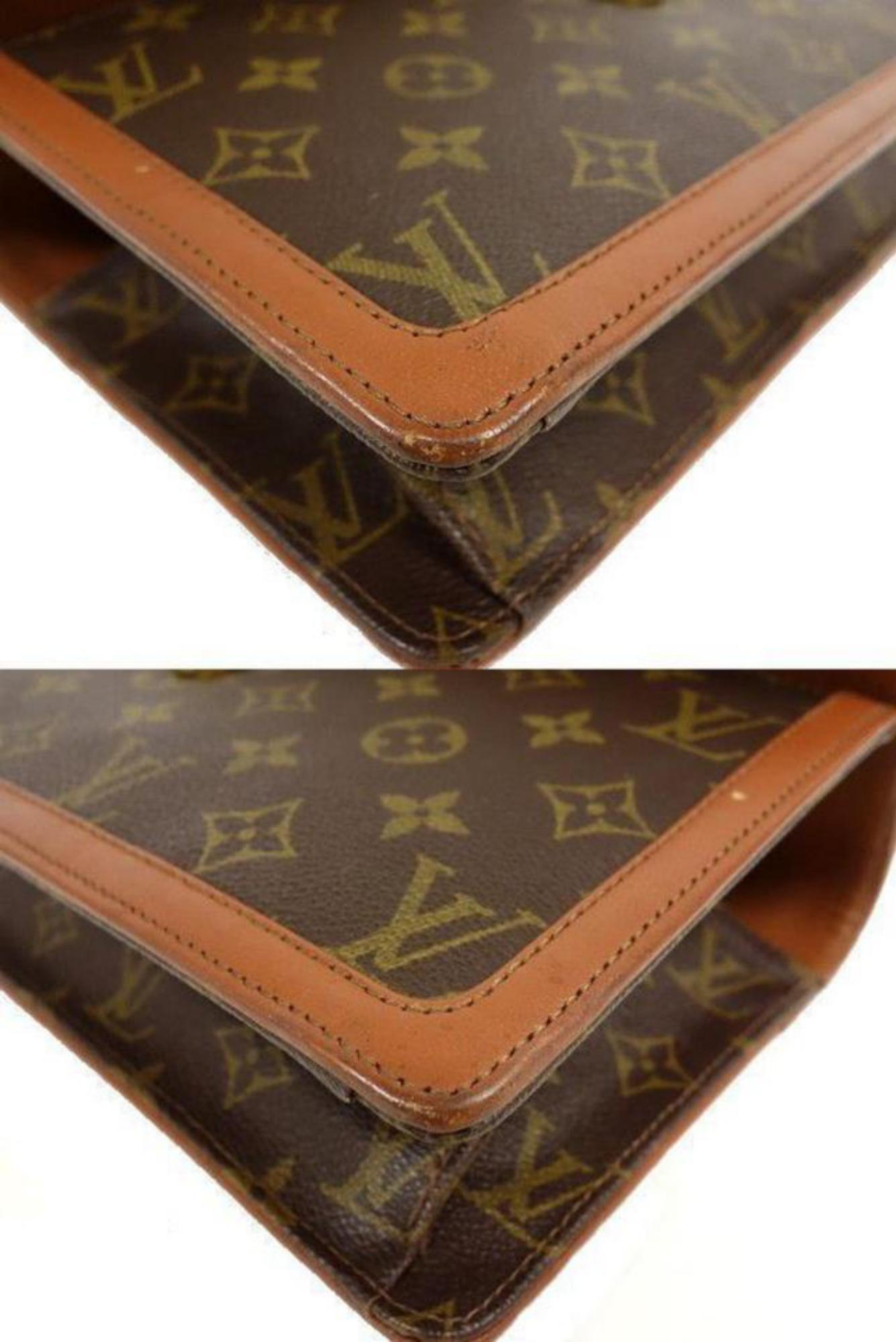 Louis Vuitton Monogram Dame Gm Envelope 233068 Brown Coated Canvas Clutch For Sale 8