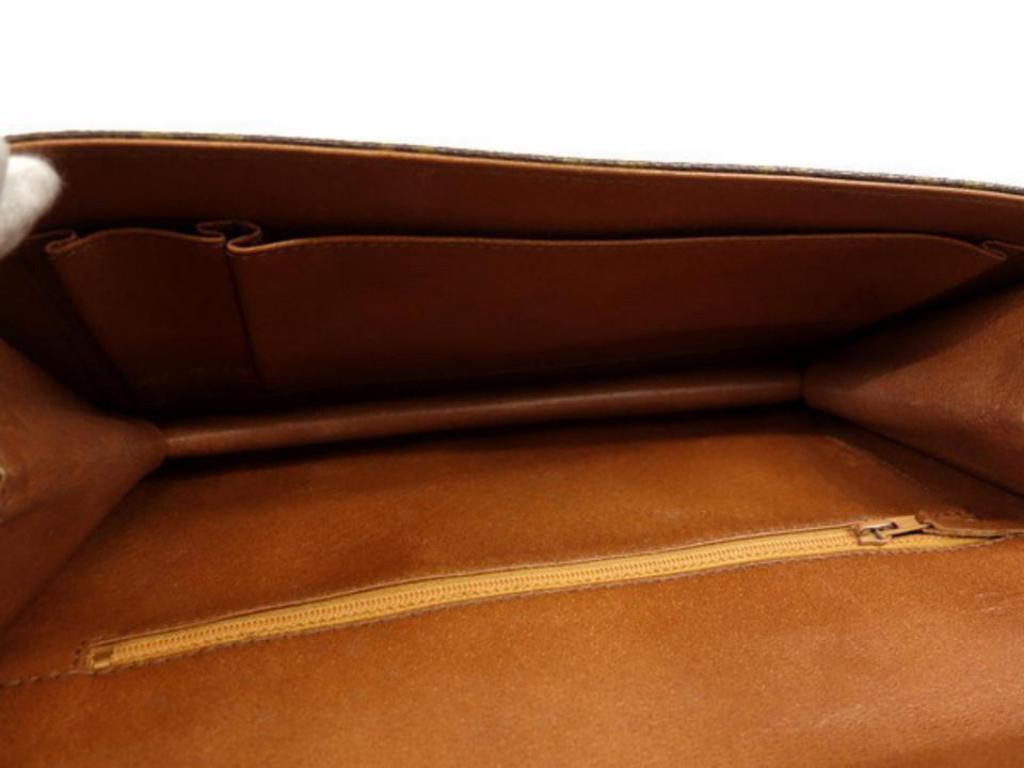 Louis Vuitton Monogram Dame Gm Envelope 233068 Brown Coated Canvas Clutch In Good Condition For Sale In Forest Hills, NY