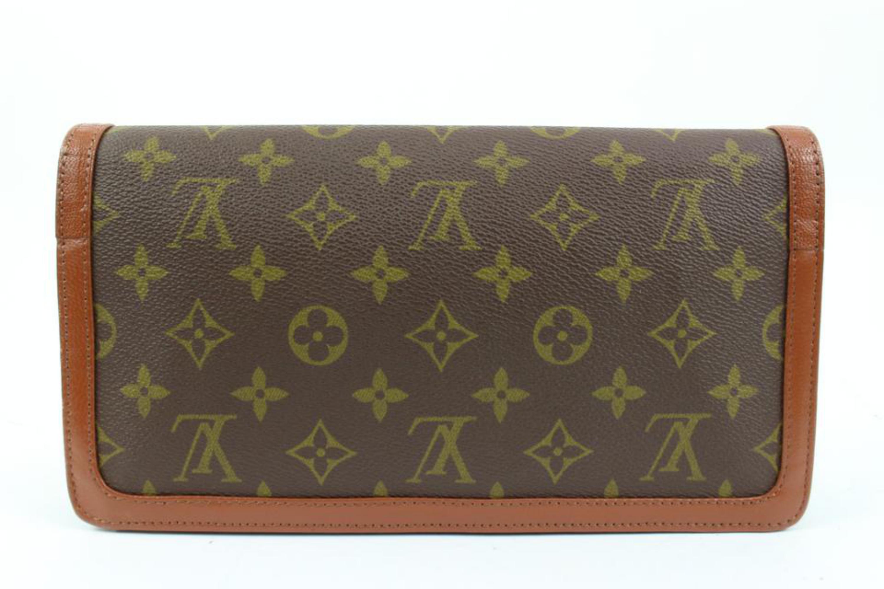 Brown Louis Vuitton Monogram Dame PM Envelope Clutch 97lv215s