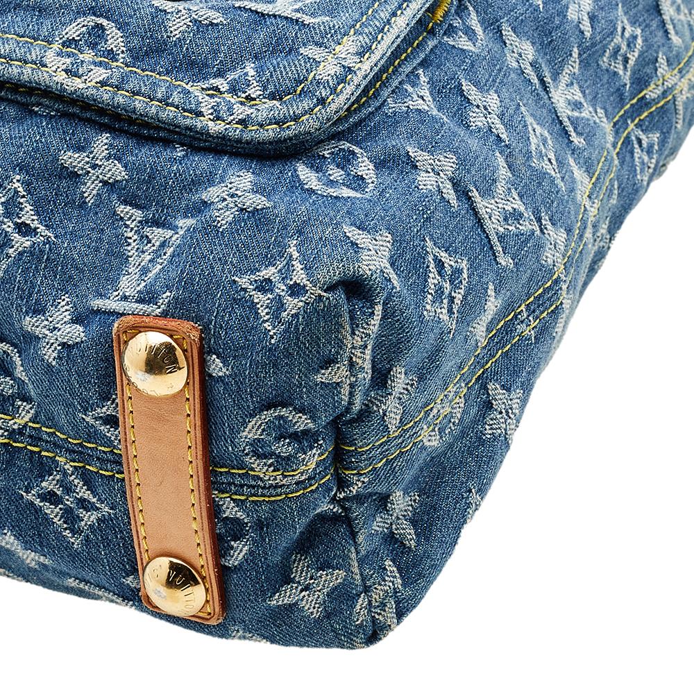 Louis Vuitton Monogram Denim Baggy GM Bag In Good Condition In Dubai, Al Qouz 2
