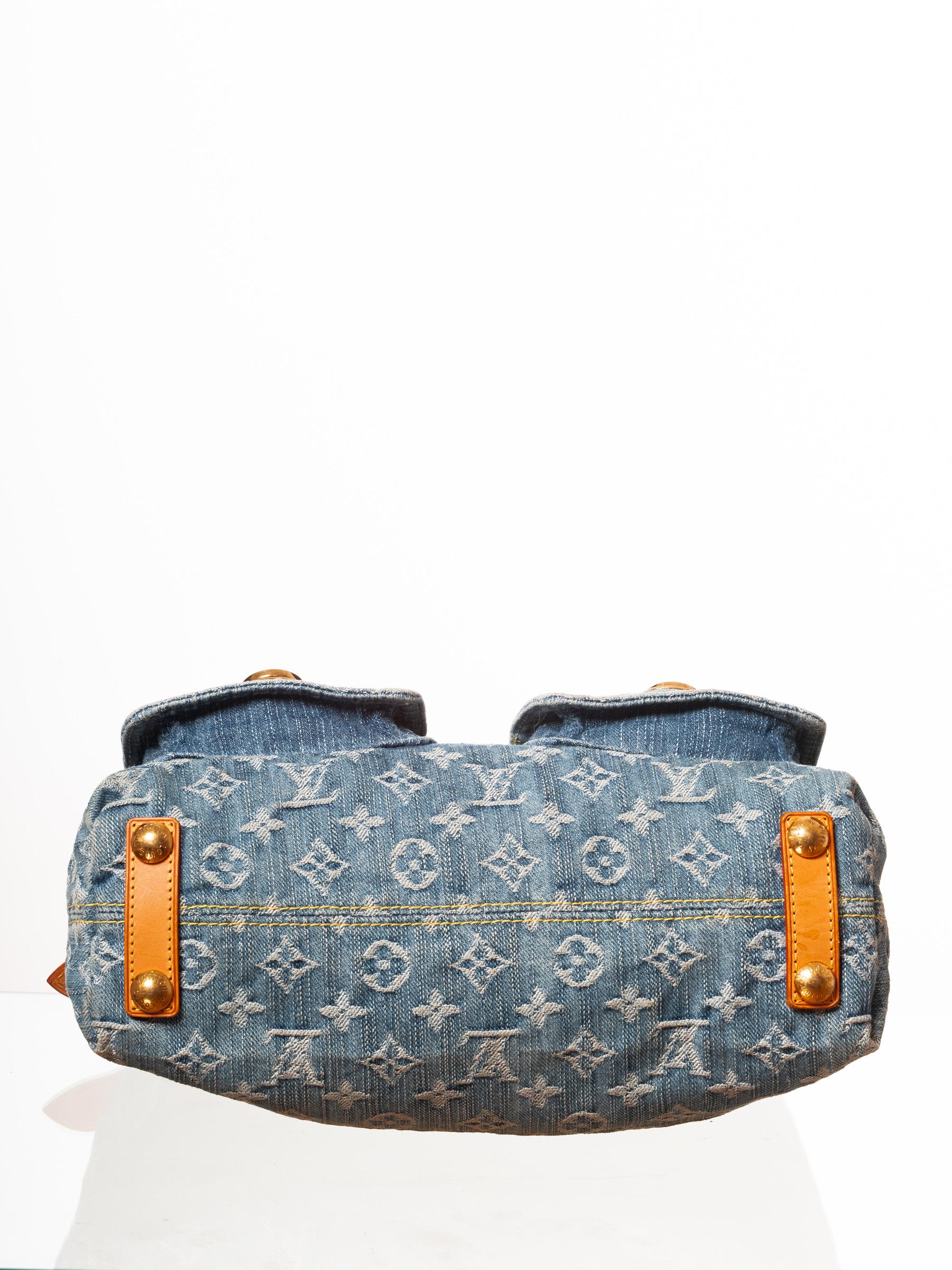 Marron Louis Vuitton Monogram Denim Baggy PM sac à bandoulière Sac à main